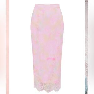 LoveShackFancy Goodall Skirt in Rainbow Sprinkles Lace Pencil Skirt NWT Size 0